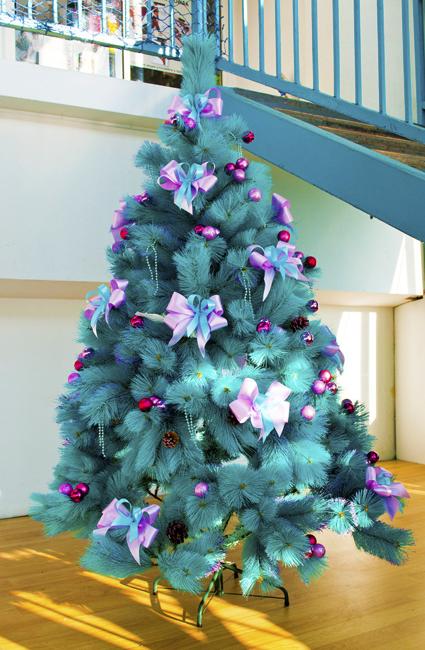 Christmas tree turquoise and purple