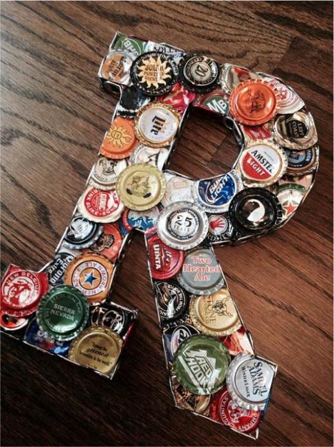 beer caps bottle cap metal recycle craft crafts sign letters bar decorations projects signs lushome unique bottles reuse decorating diy