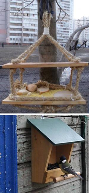 Wood Bird Feeder, 25 Design Ideas for DIY Garden Decorations