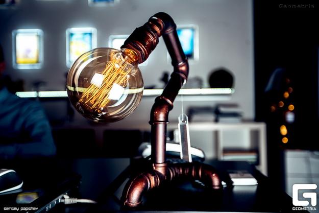 copper pipe table lamp