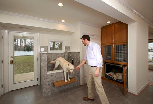 Stunning laundry room, mud room & dog shower - Traditional