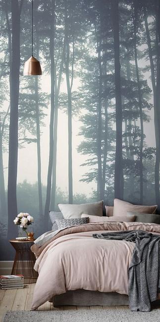 bedroom wallpaper with trees