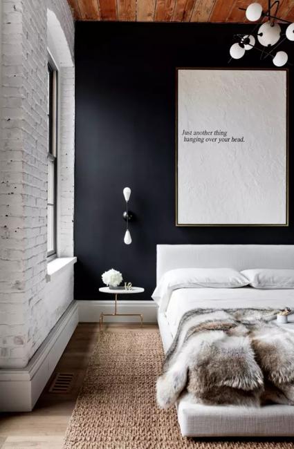 Bedroom Decorating with Black Wallpaper, 2 Modern Wall Decoration Ideas