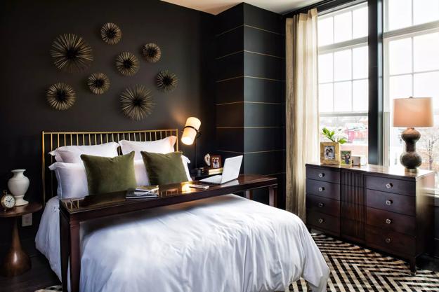  Bedroom  Decorating  with Black Wallpaper  2 Modern Wall  