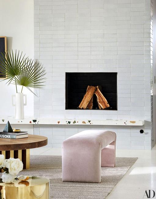 brick fireplace