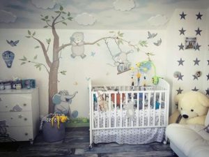Romantic Kids Room Design, Trees for Decorating Empty Walls