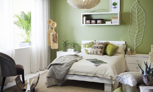 bedroom decorating green wall paint