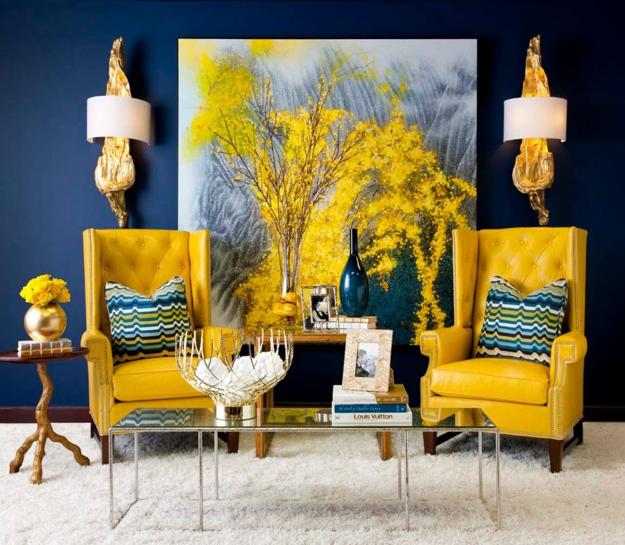 yellow chairs wall art