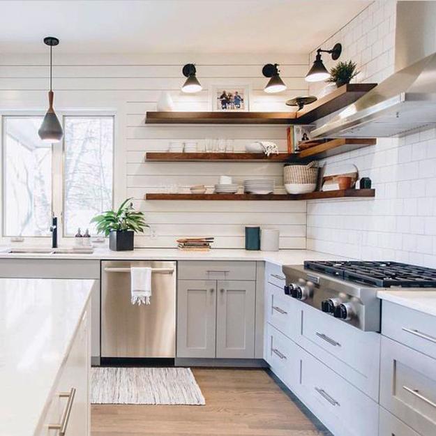 25 Corner Shelves Ideas To Improve Kitchen Storage And Look 25 Corner Shelves Ideas To Improve Kitchen Storage And Look