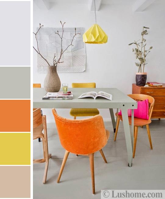 vibrant room colors for dining area