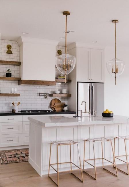 Warm Metal Accents Bringing Luxurious Glow into Modern Kitchen Design