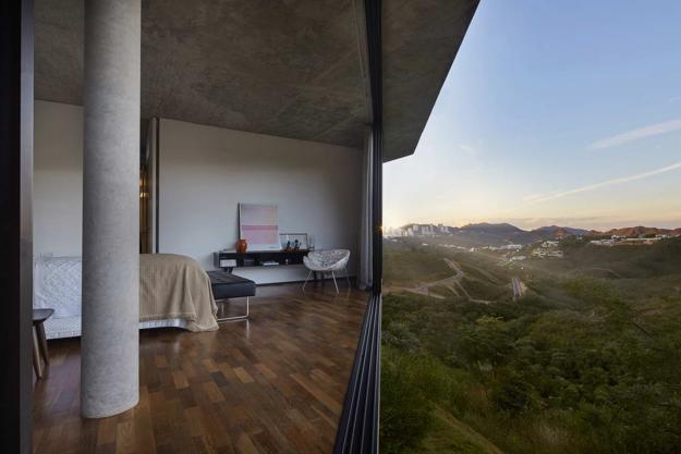 modern home interiors with glass walls