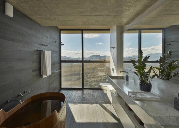 modern home interiors with glass walls