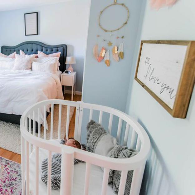 baby crib in bedroom