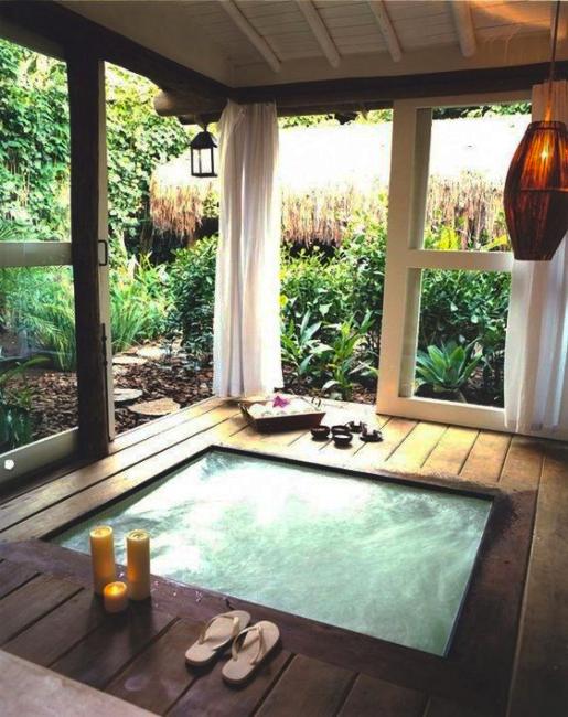 Beautiful Outdoor Bathroom Design, Charming and Soothing