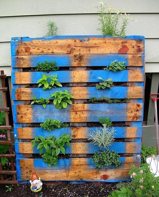 wood frame for herbs garden