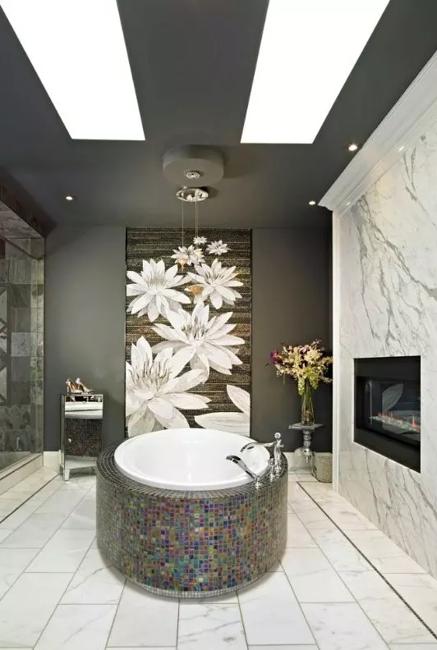 dark ceiling designs black white bathroom 6 1