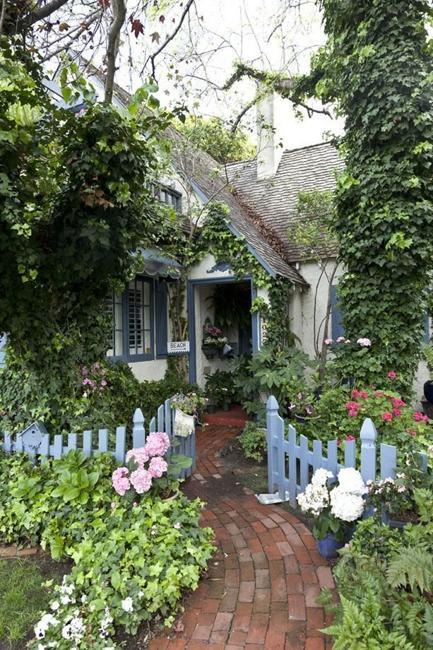 entrance with plants on wall