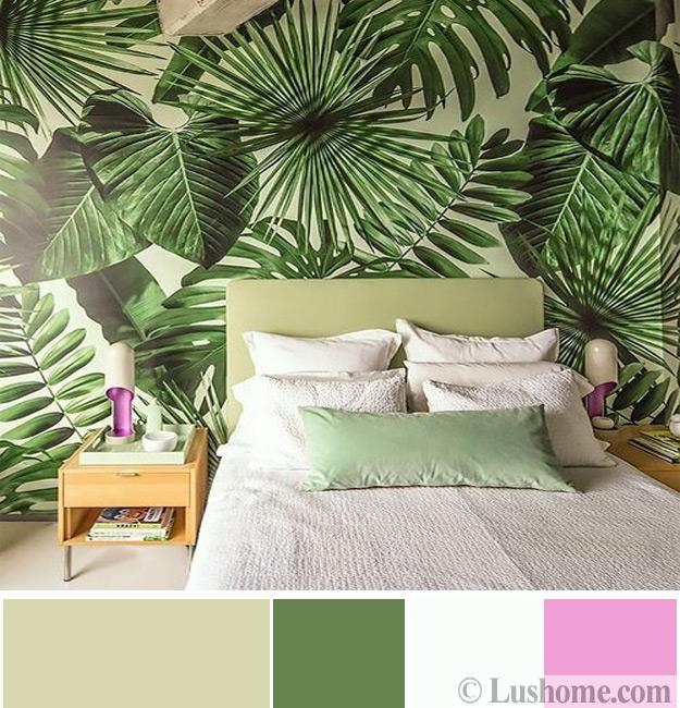 green bedroom wallpaper