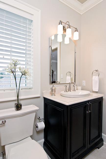 Neutral Colors and Vibrant Accents, Small Bathroom ...