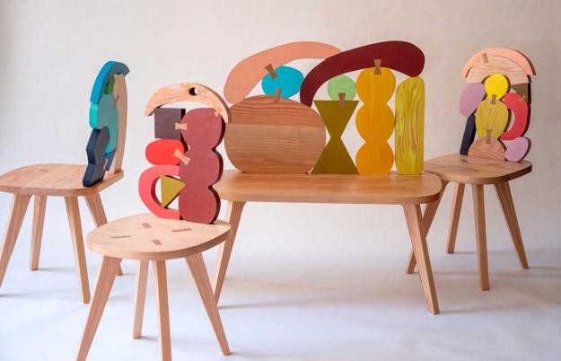 Sculptured Colorful Wood Furniture, Design Ideas and Creative Painting