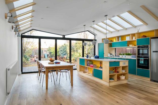 Green Top Roof Colorful Interiors Creative Wall Designs