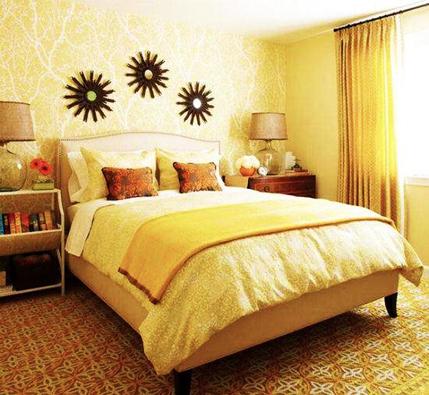 Warm Yellow and Beige Bedroom Colors, Modern Ideas in Color Design