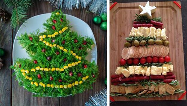 Serving Christmas Trees on Holiday Plates, Creative Food Decoration Ideas