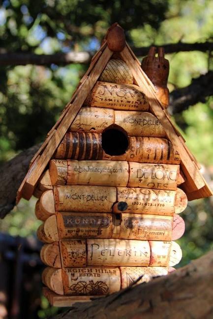 oiseaux birdhouses birdhouse cork faire soi nichoir corks creative fabriquer mangeoire même handcrafted