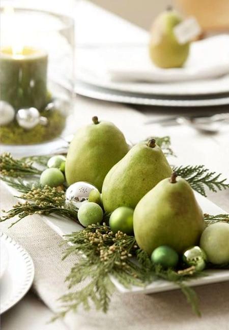pears christmas balls green color