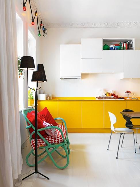 yellow kitchen cabinets