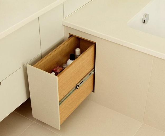 Bathroom Storage Ideas, Modern Cabinets with Sliding Shelves and Drawers