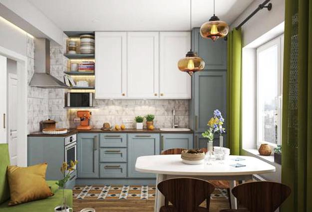 Blue Kitchen Colors, Modern Interior Trends in Interior Colors