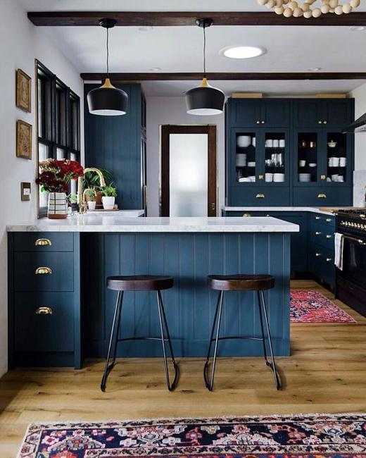 Blue Kitchen Colors, Modern Interior Trends in Interior Colors