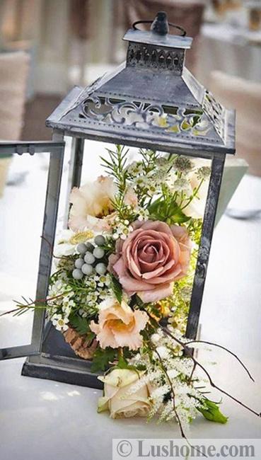 lantern flower arrangement