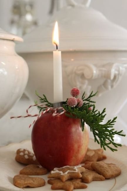 apple candle holder