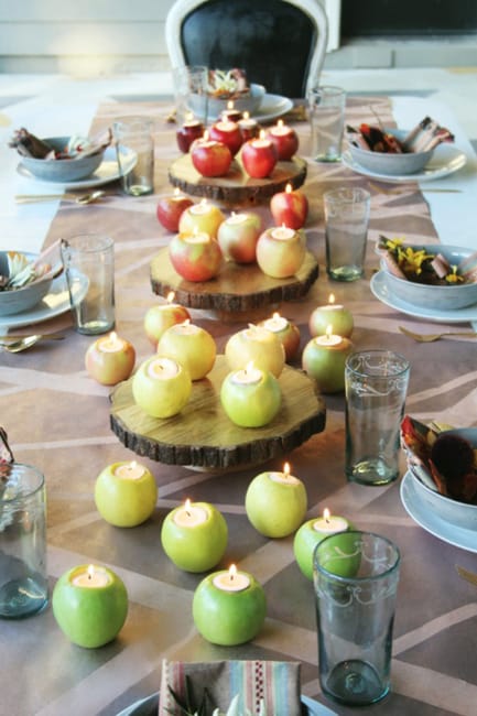 apple candle centerpieces