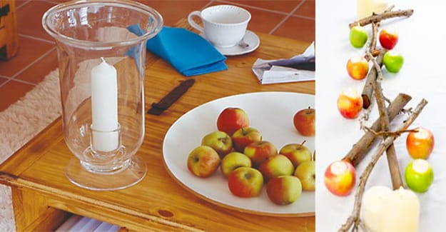 apples candles fall decorations