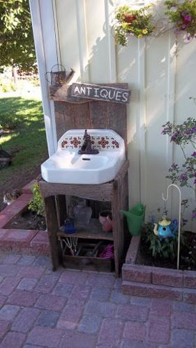 antique white sink