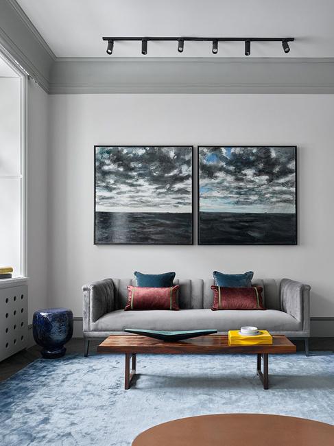 abstract art living room sofa