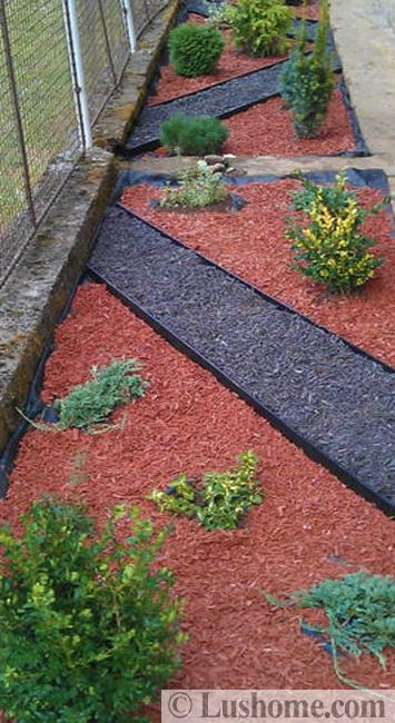 Decorative Wood Chip Materials, Colorful Contemporary Landscaping Ideas