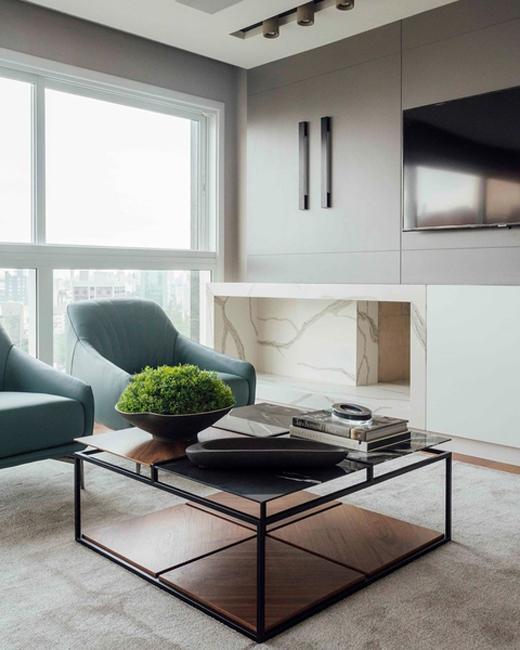 contemporary living room built storage furniture