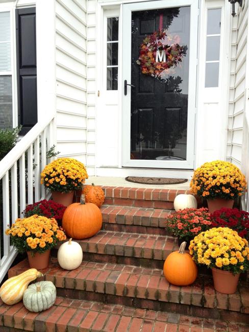 Fall Decorating Ideas for Your Front Door, Steps, Outdoor Landing