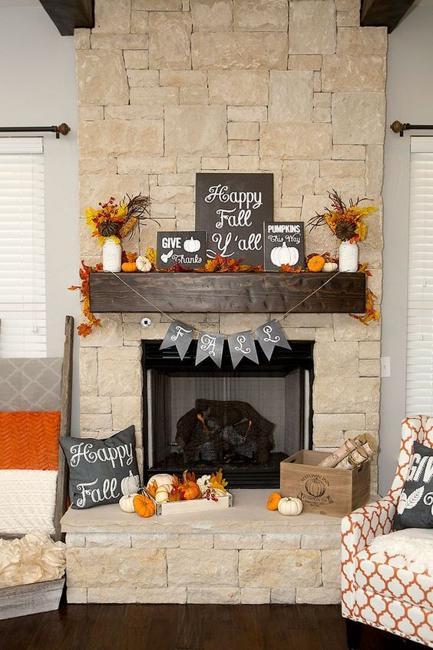 Fall Fireplace Signs and Banner Design Ideas to Boost Thanksgiving