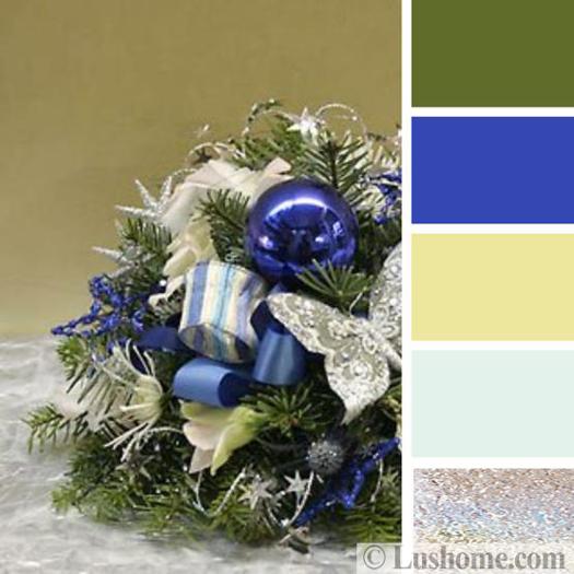 blue christmas table centerpiece