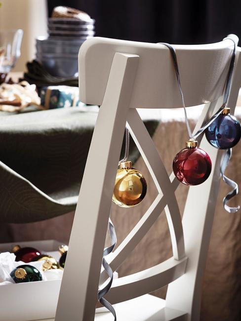 christmas balls chair decorations