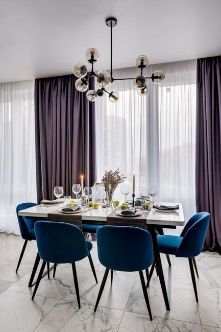 blue chairs dining furniture