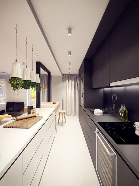 black white kitchen cabinets