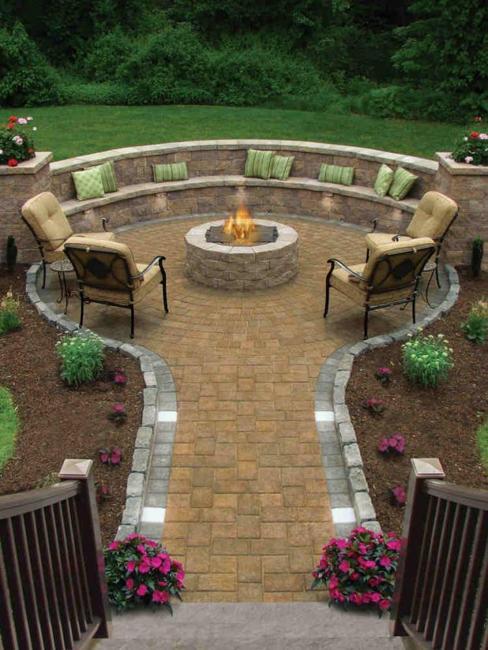 stone patio design round