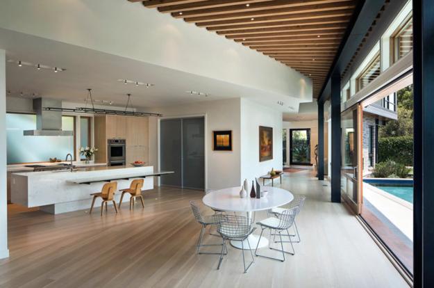 contemporary kitchen dining area